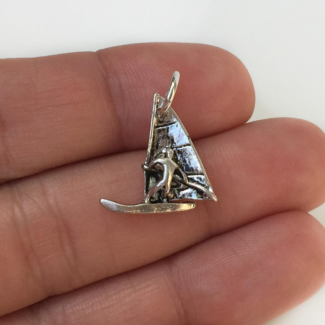Sterling silver Windsurfer charm pendant (1 of 3)