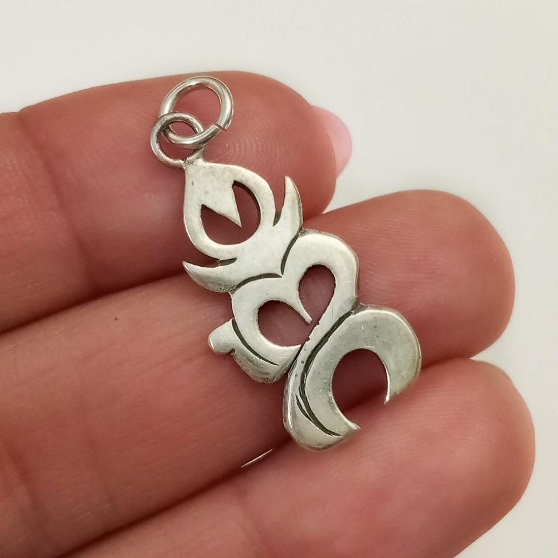 Vintage sterling silver OM with Love pendant charm (1 of 3)