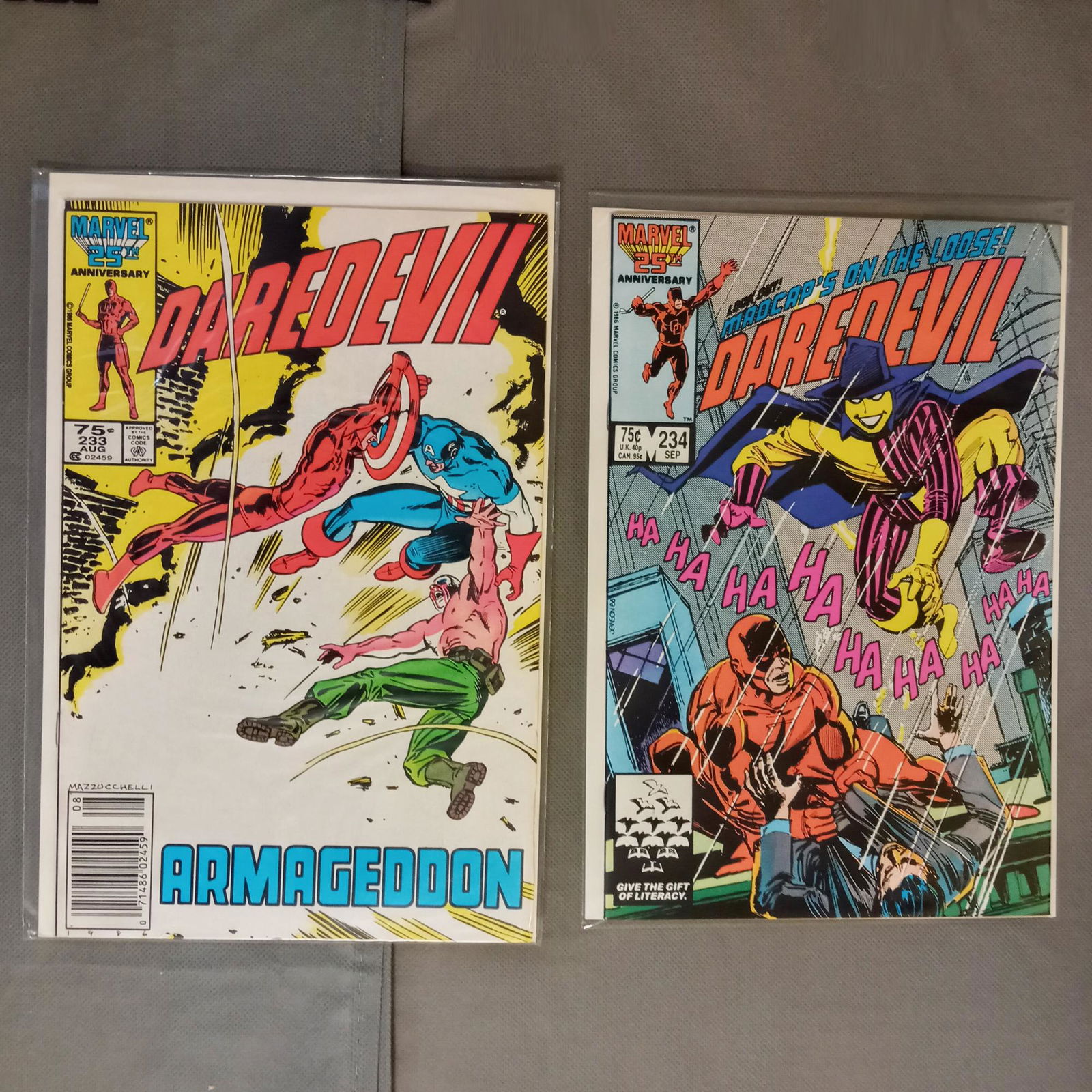 Lot of 2 DAREDEVIL #233, 234 MARVEL comic books (1 of 1)