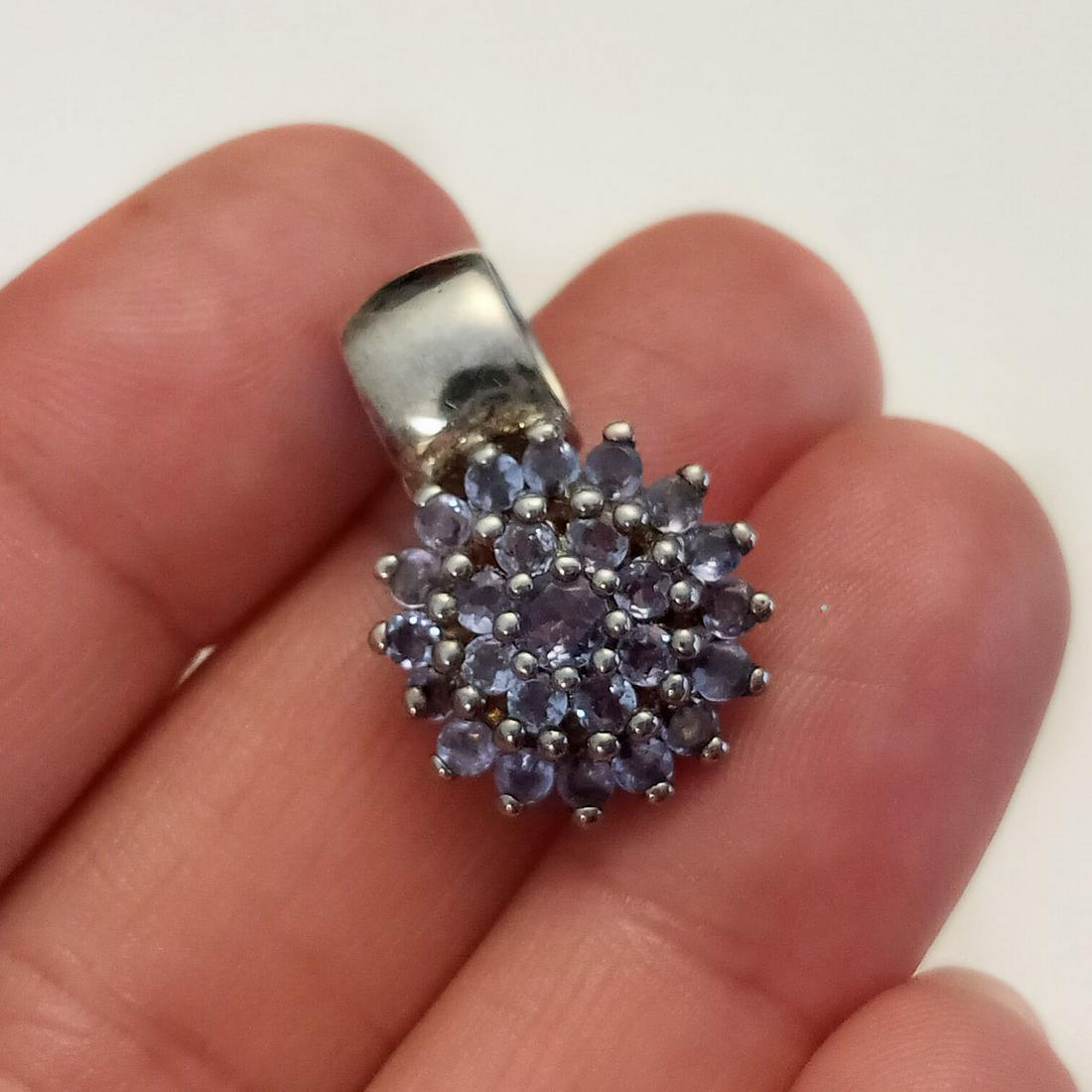 Sterling silver tanzanite color CZ pendant (1 of 3)