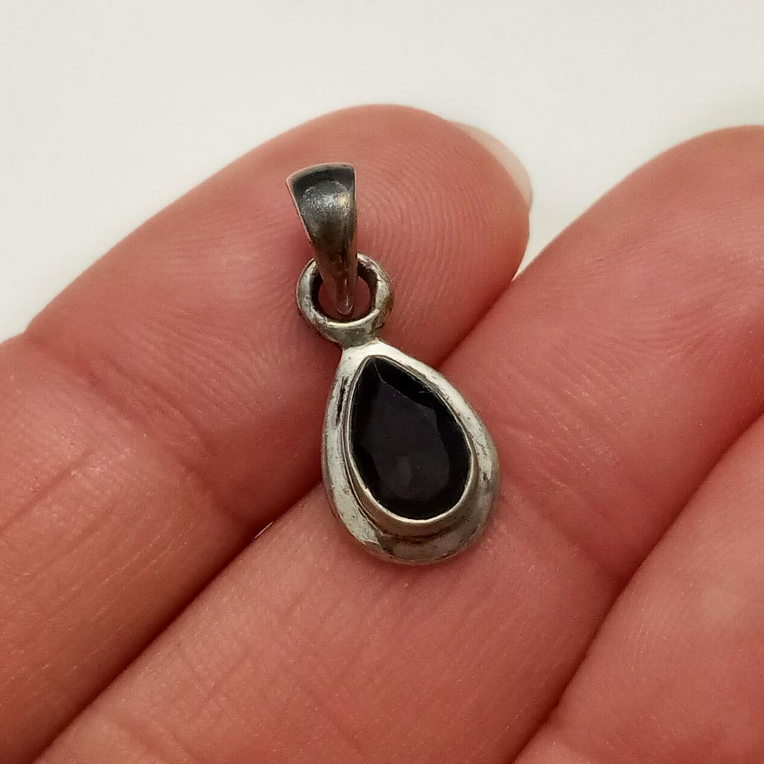 Sterling silver pear shape smoky quartz pendant (1 of 4)