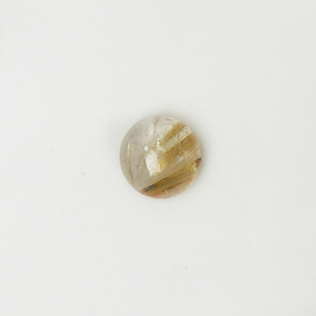 10 mm Round shape golden rutilated quartz cab 3.80 cts (1 of 3)