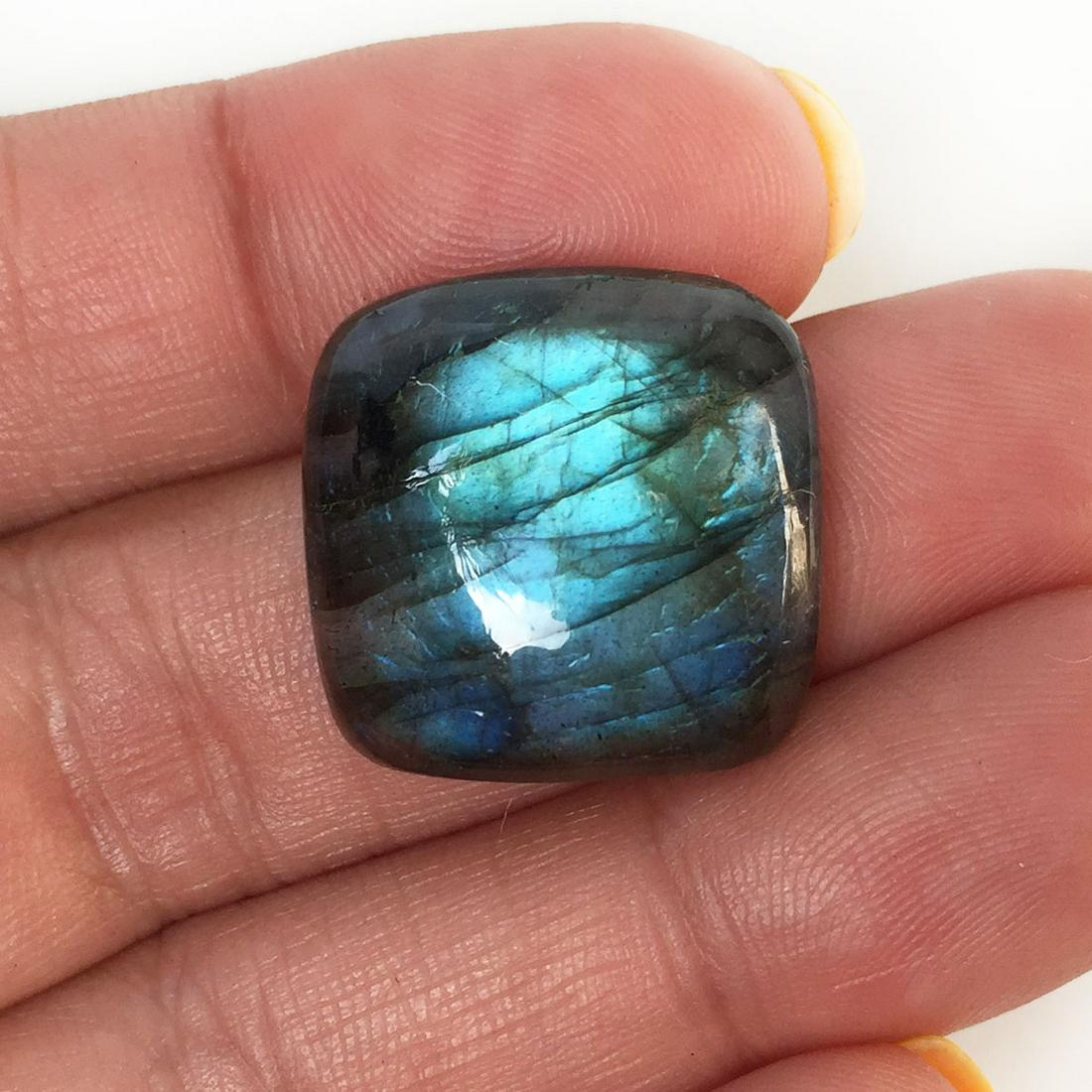 Cushion square labradorite cabochon, weight 25.53 cts (1 of 7)