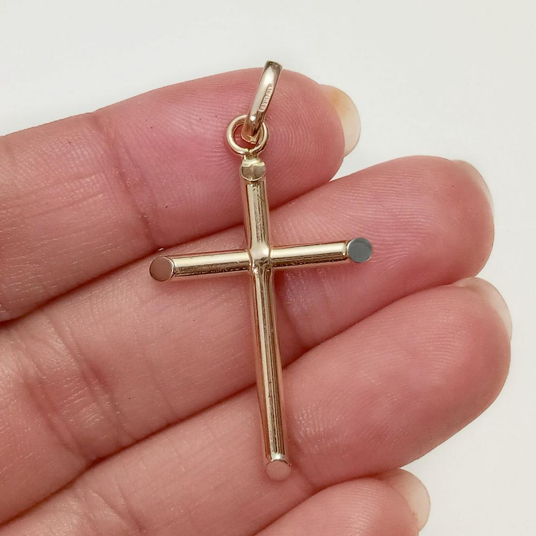 14KT yellow gold Cross pendant, Italy (1 of 3)