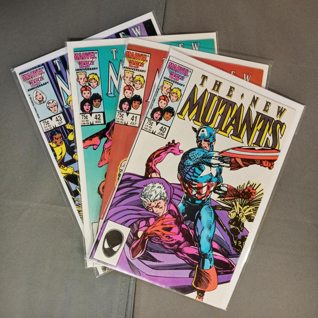 Lot of 4 THE NEW MUTANTS #40, 41, 42, 43 comic books (1 of 2)
