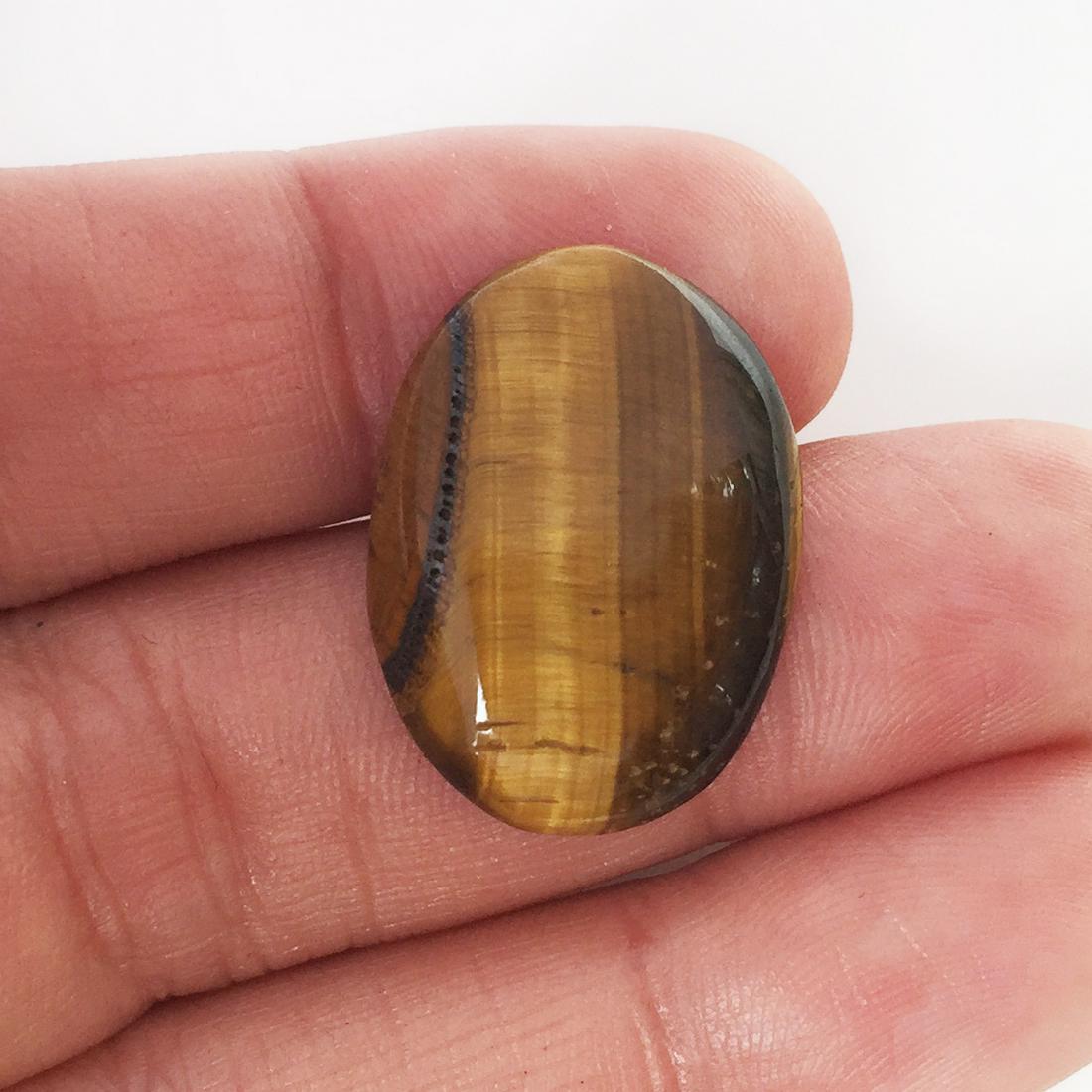 Tiger eye oval shape flat slab cabochon, 15.40 cts (1 of 3)