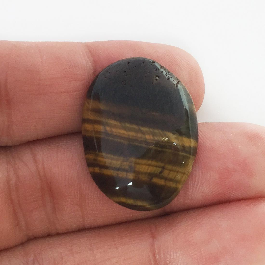 Tiger eye oval shape flat slab cabochon, 22.47 cts (1 of 3)