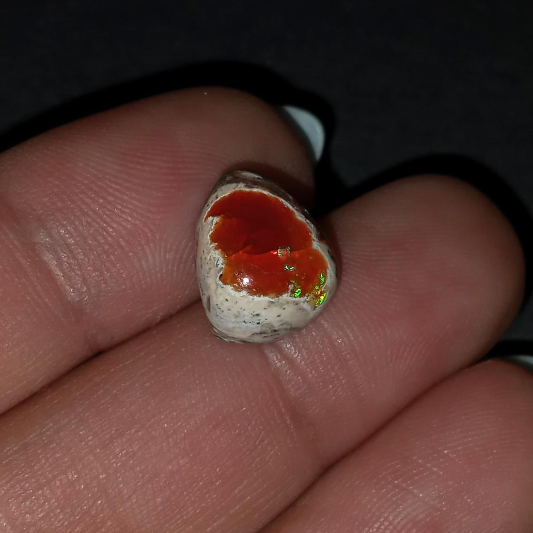 Pear shape Matrix Fire Opal cabochon, weight 4.14 cts (1 of 7)