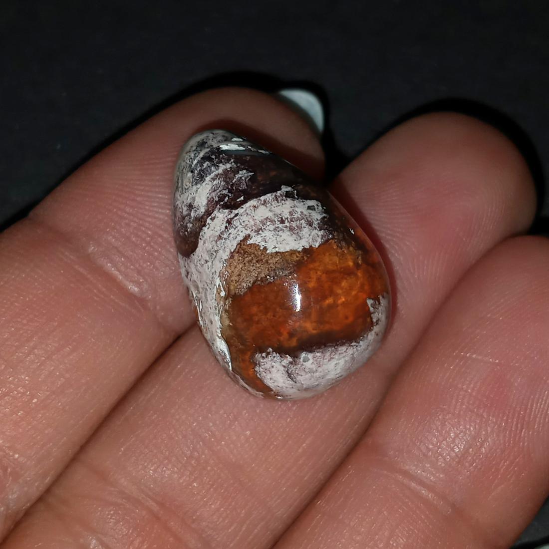 Pear shape Matrix Fire Opal cabochon, weight 19.05 cts (1 of 7)