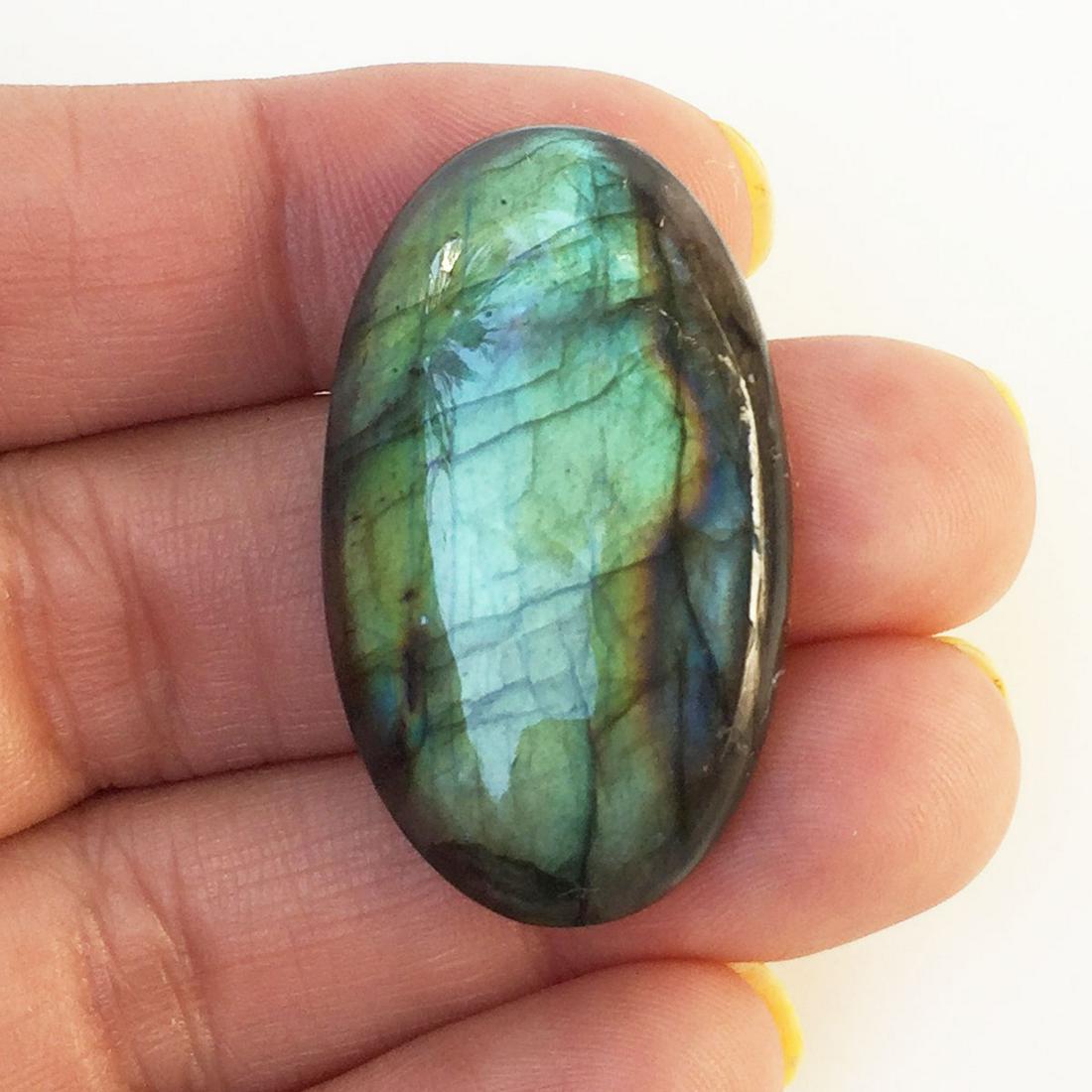 Oval shape labradorite cabochon, weight 51 cts (1 of 4)