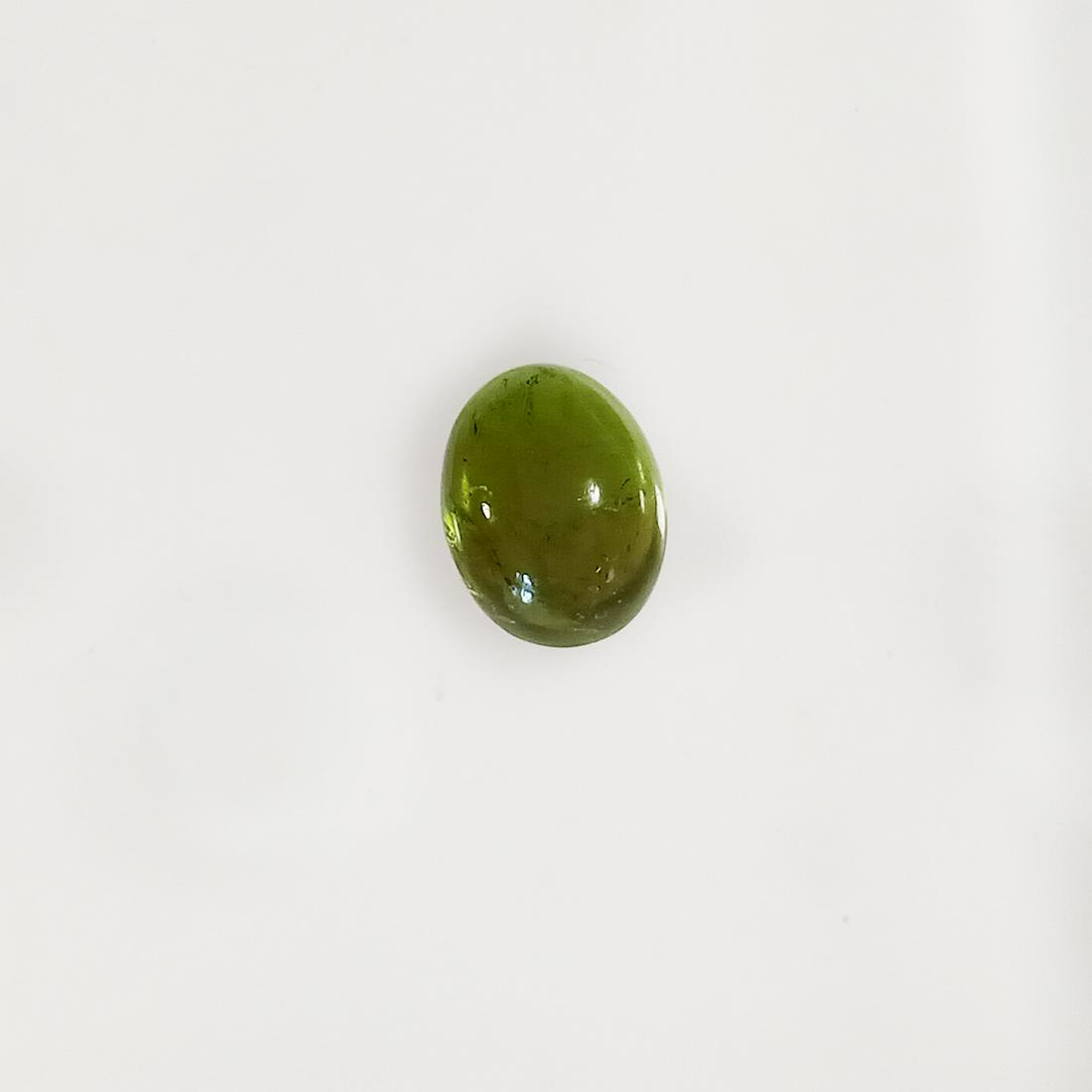 Oval shape bright Green Tourmaline cabochon, 1.89 cts (1 of 3)
