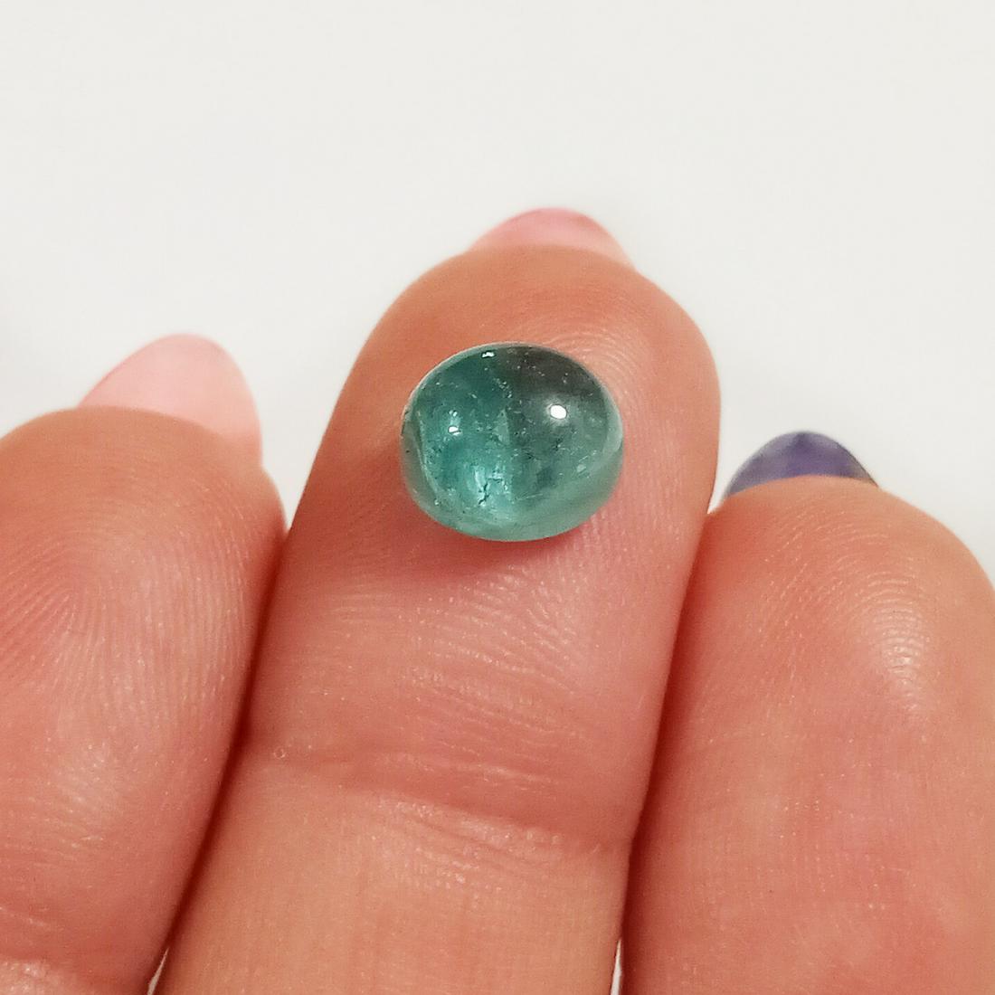Oval shape Blue Tourmaline cabochon, weight 2.88 cts (1 of 4)