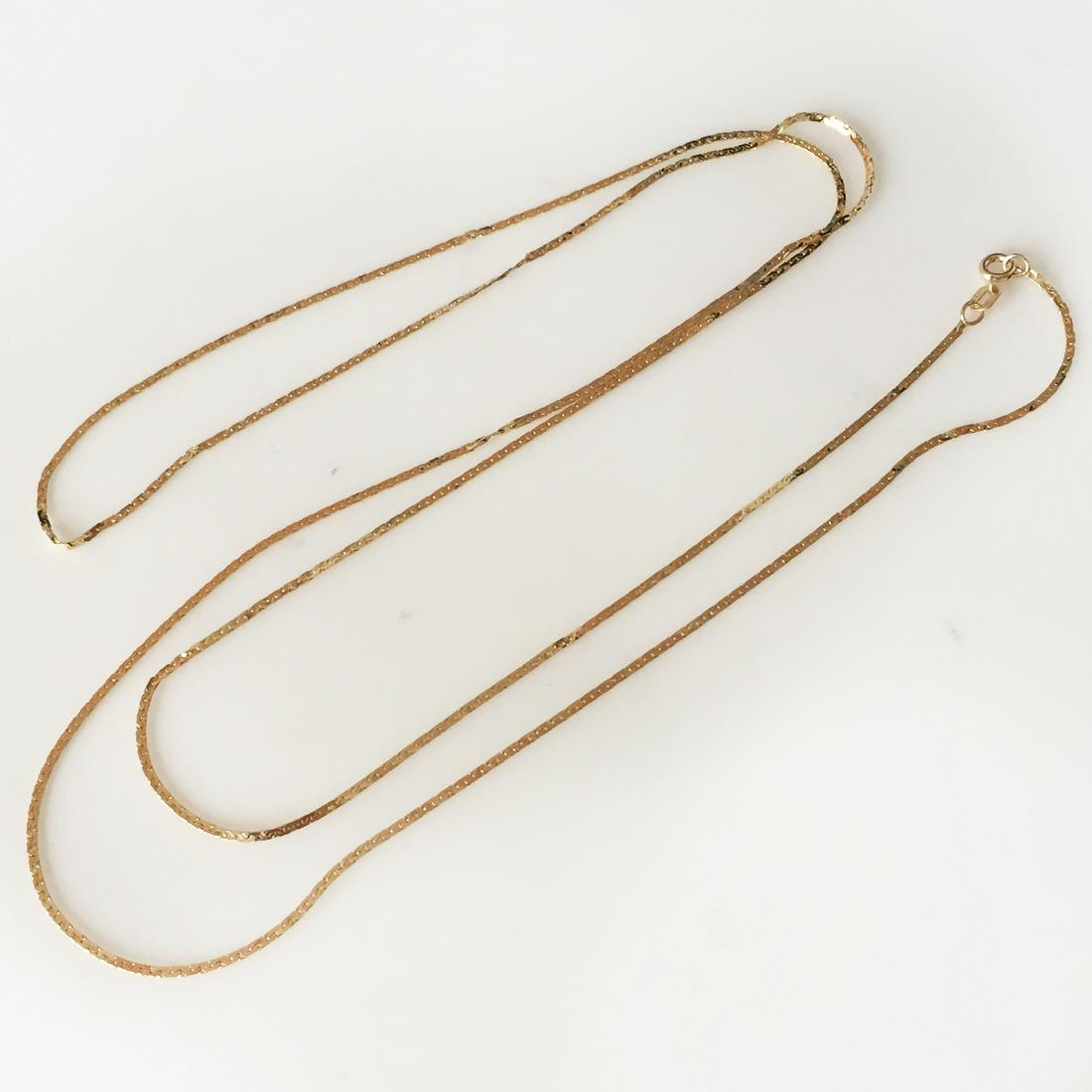 14K yellow gold fancy flat chain 30 inches Italy (1 of 2)