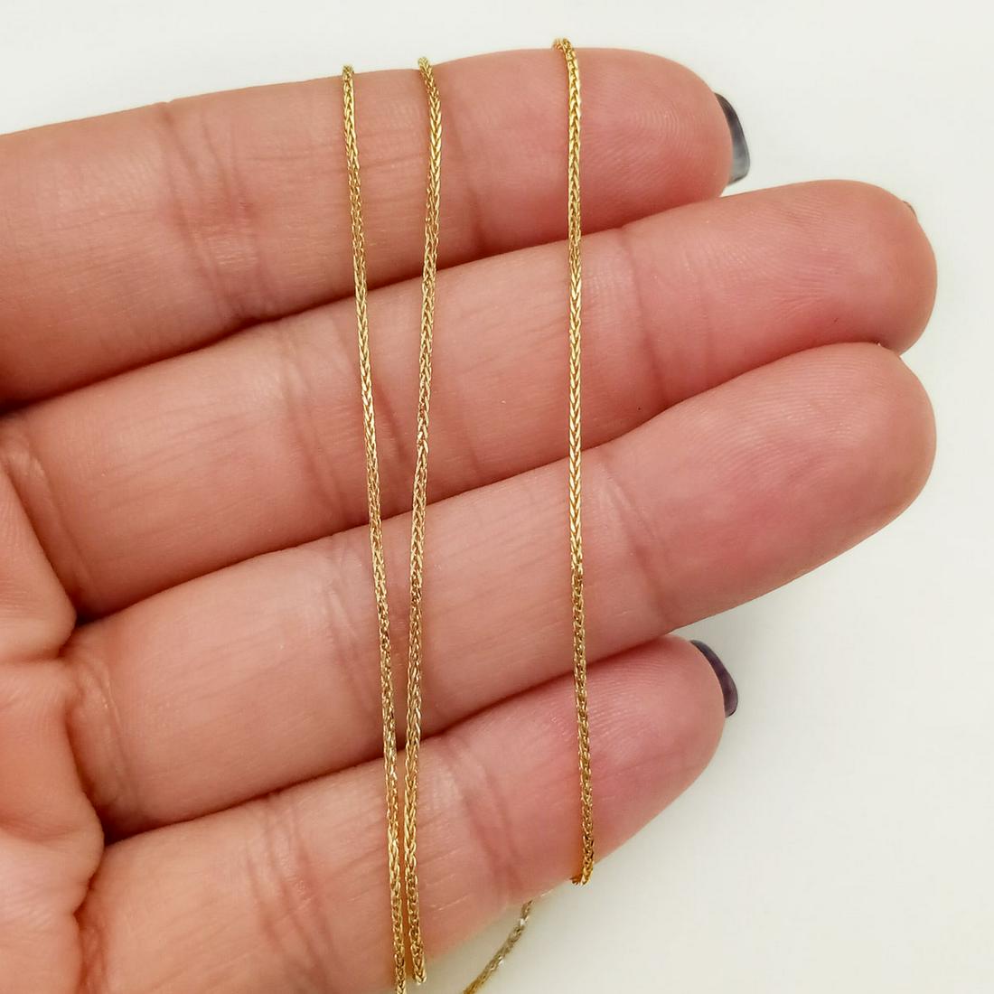 18K yellow gold fancy wheat chain, 20 inches (1 of 3)