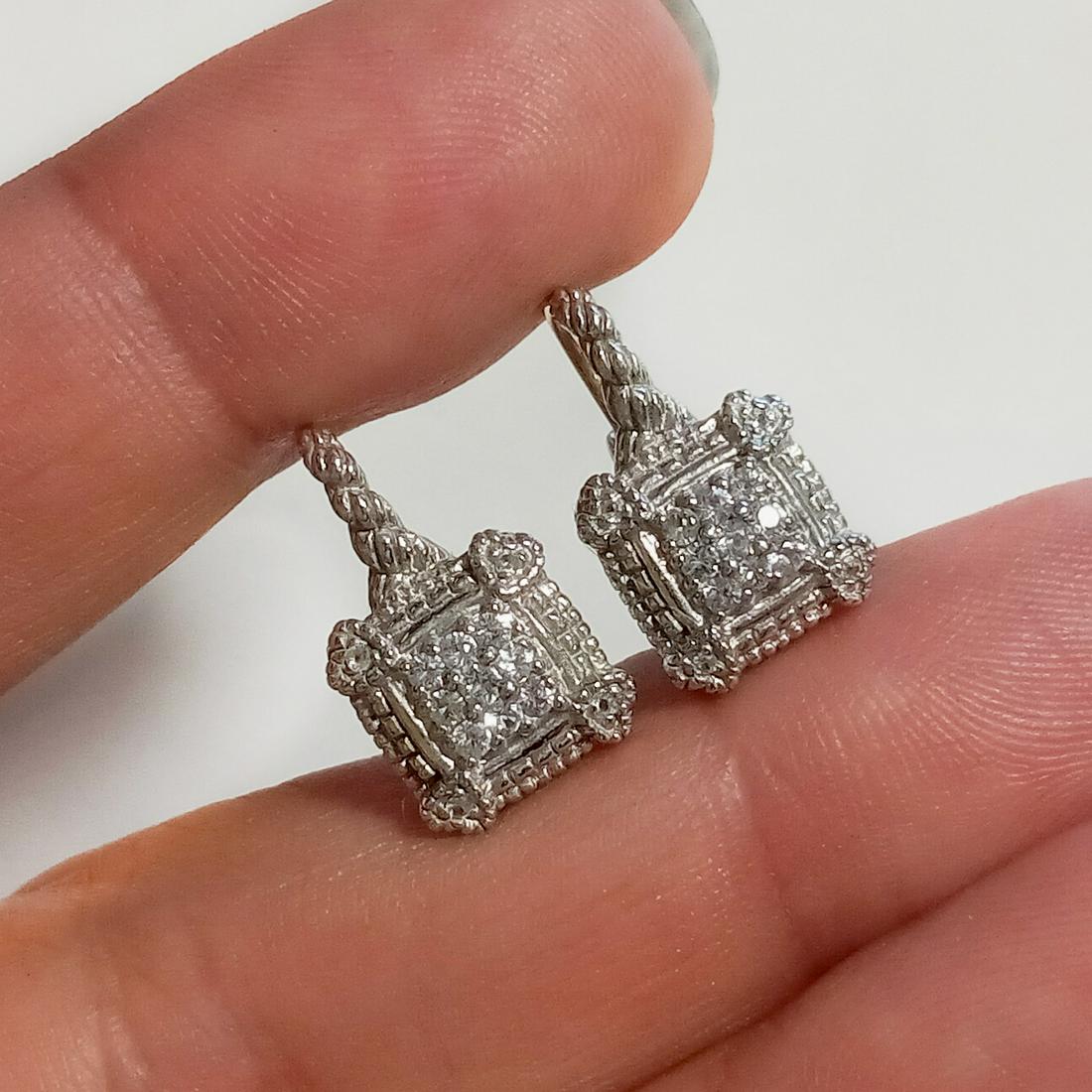 JUDITH RIPKA Sterling silver 18K gold topaz earrings (1 of 4)