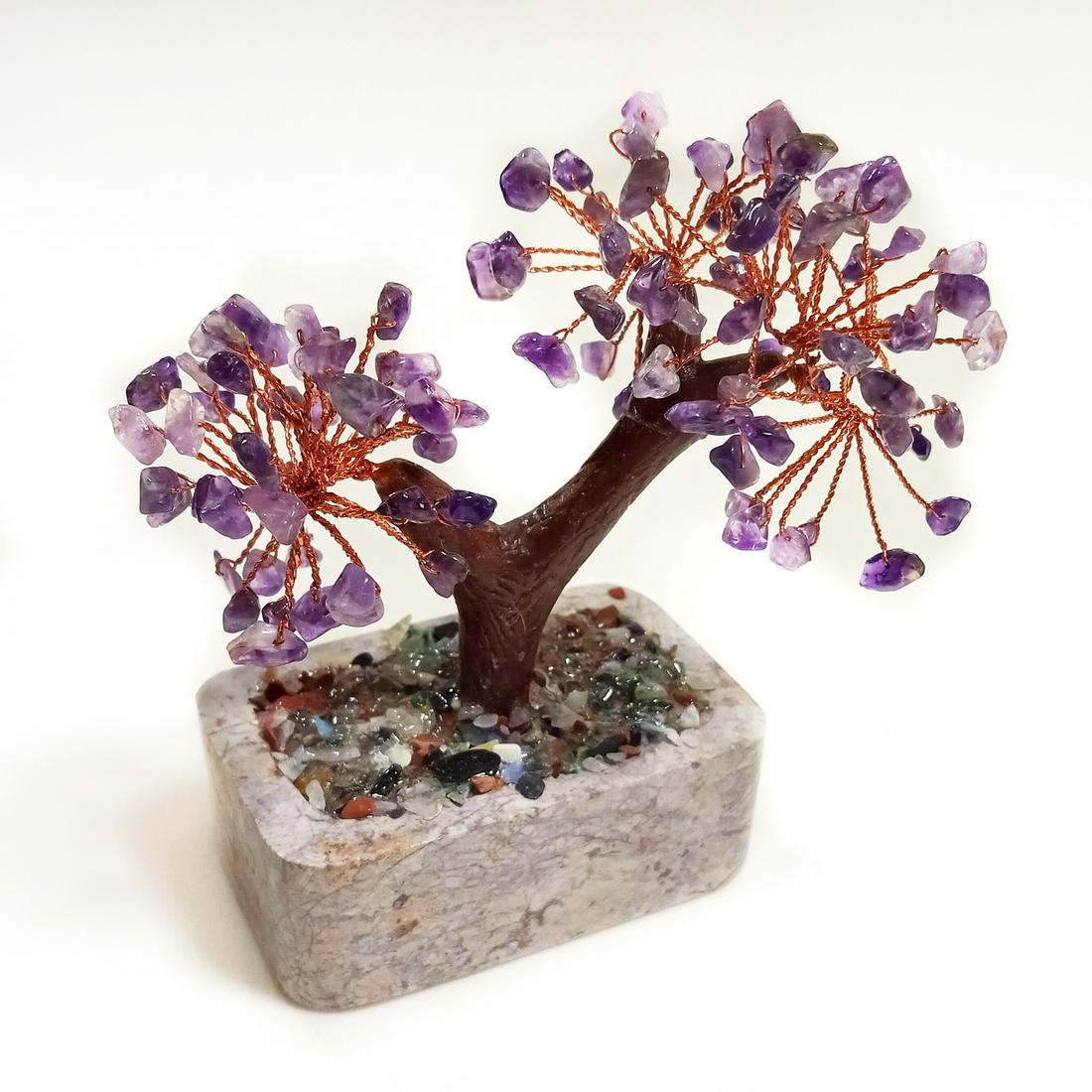 Genuine Amethyst Chip soapstone base tree (1 of 7)