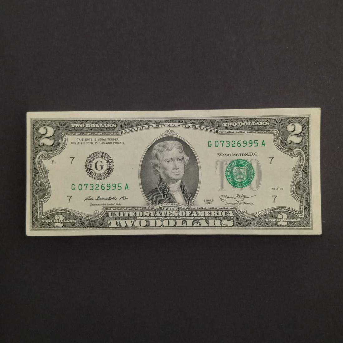Miscut Error 2003 US $2 Two dollars bill green seal: Collectible Faulty Alignment / Miscut Error 2003 US $2 Two dollars bill green seal. Condition excellent. Bill is crisp, looks like Uncirculated.
