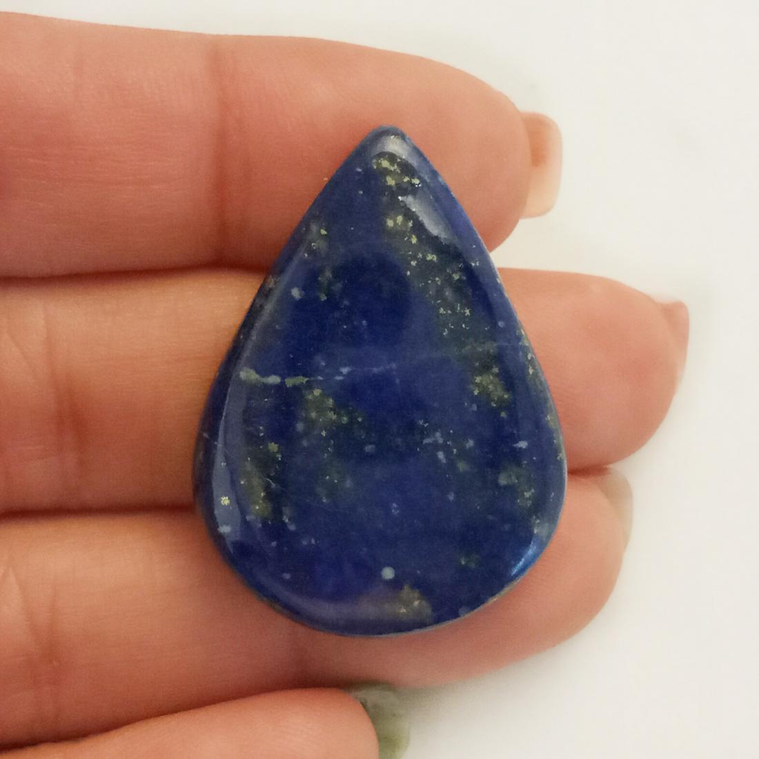 Pear shape Lapis flat cabochon, weight 48.57 cts (1 of 3)