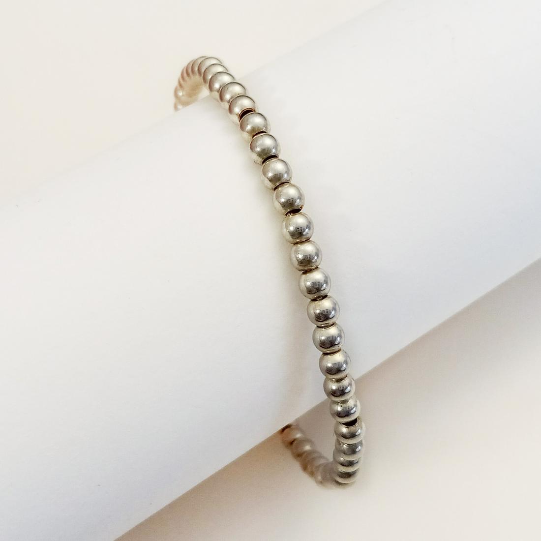 Sterling silver round bead cuff bracelet (1 of 7)