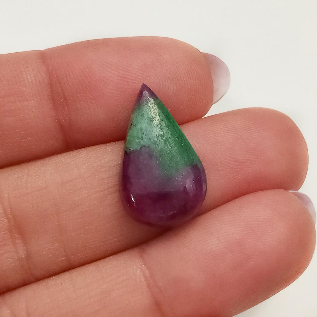 Pear shape flat cabochon Ruby Zoiste, weight 14.09 cts (1 of 2)