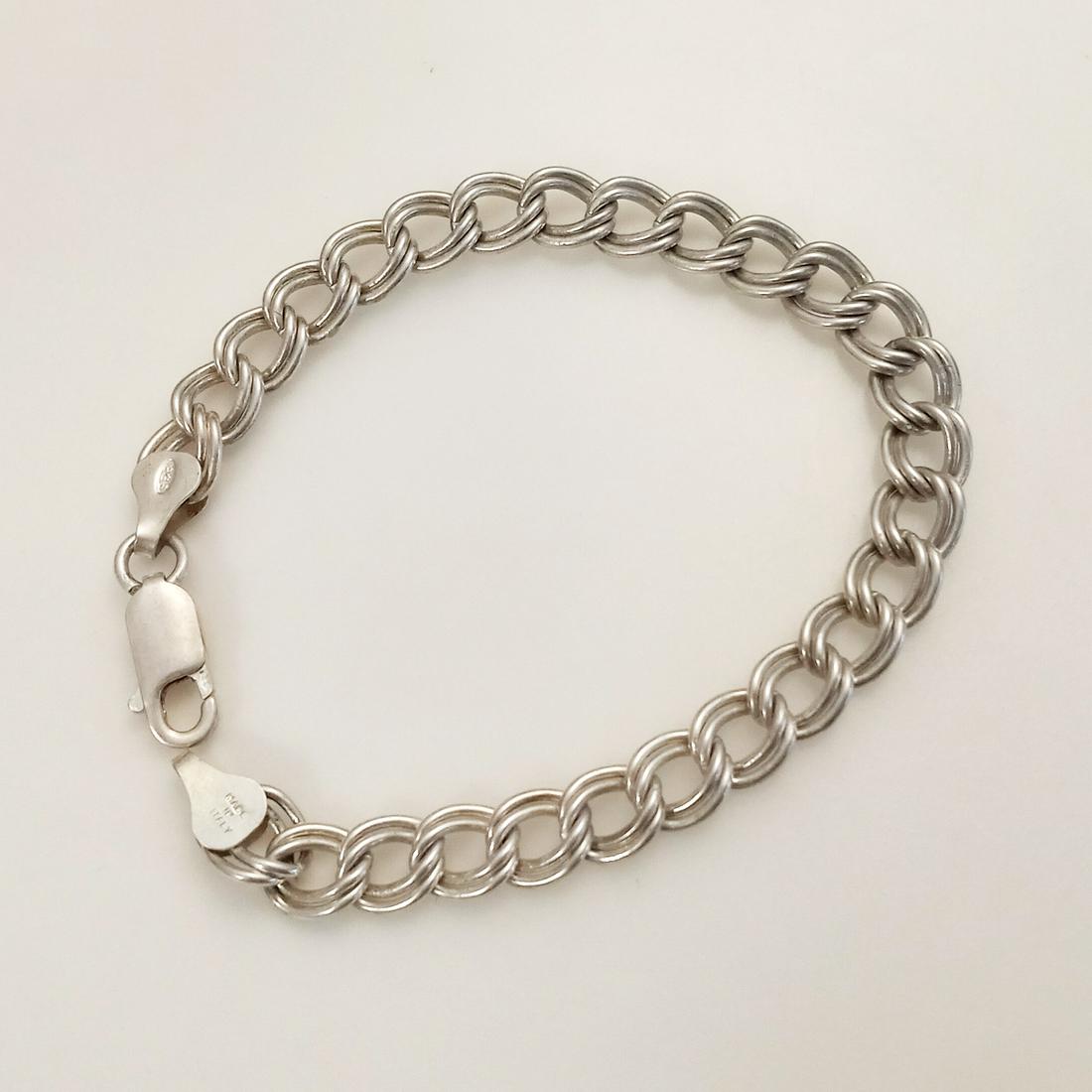 Sterling silver chain bracelet for charms (1 of 2)