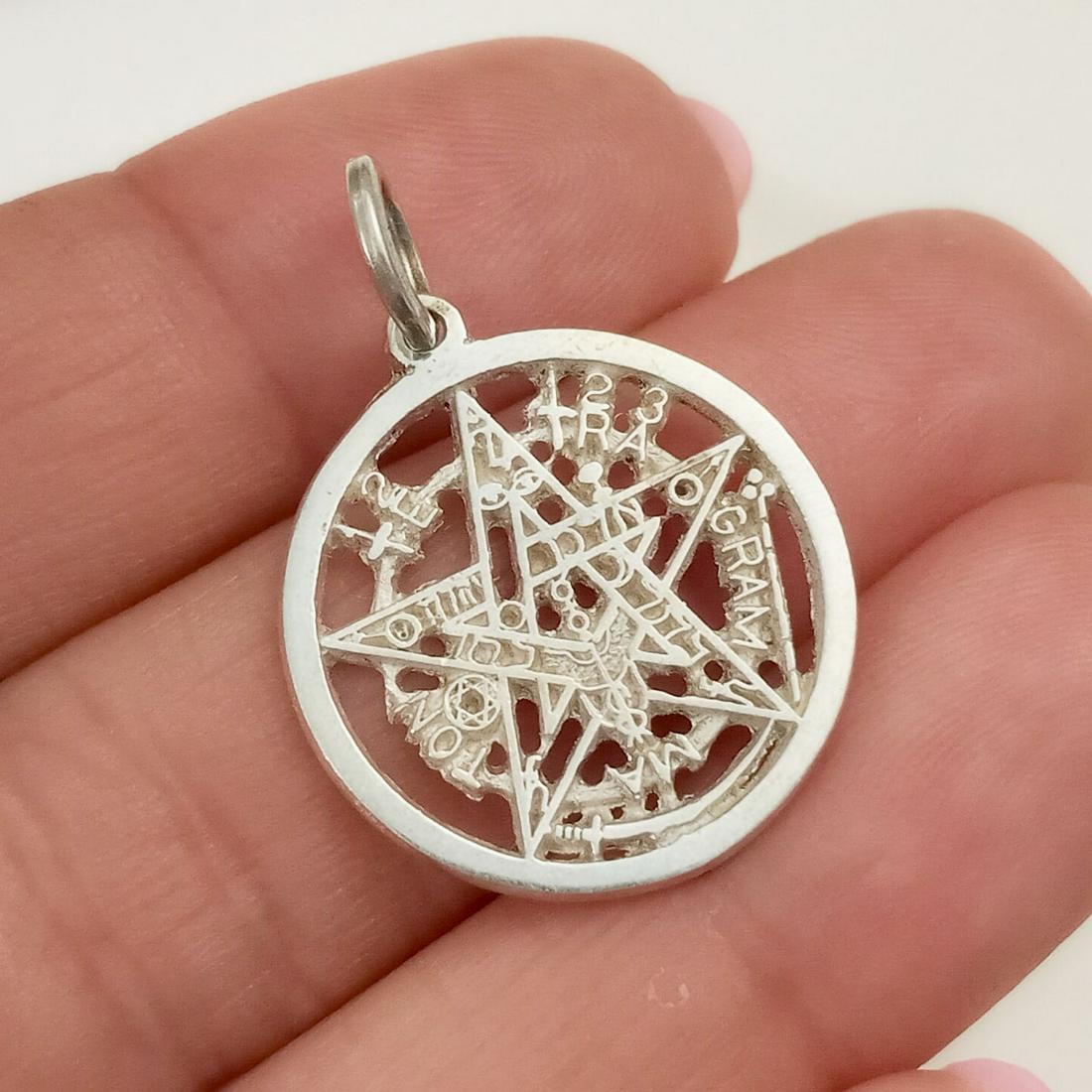 Sterling silver Tetragrammaton medallion pendant charm (1 of 3)