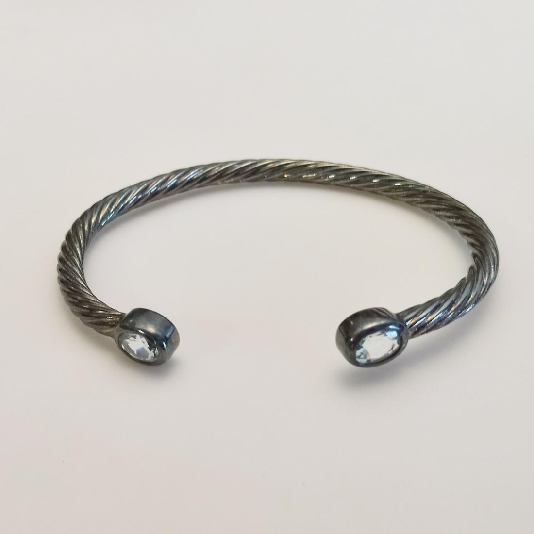 Sterling silver topaz color twisted cable cuff bracelet (1 of 6)