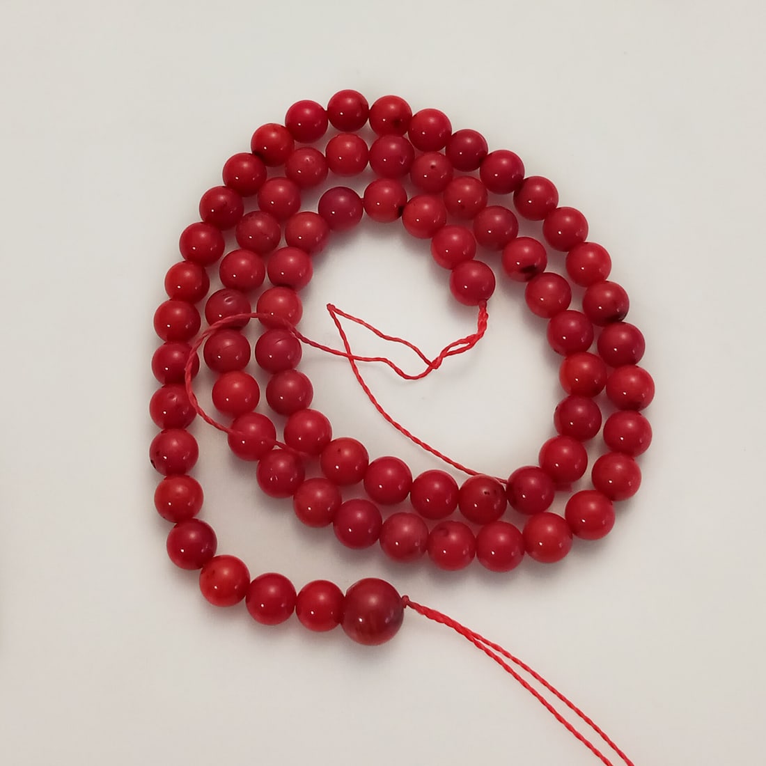 5.5-6 mm Genuine round shape red Coral beads strand.. (1 of 1)