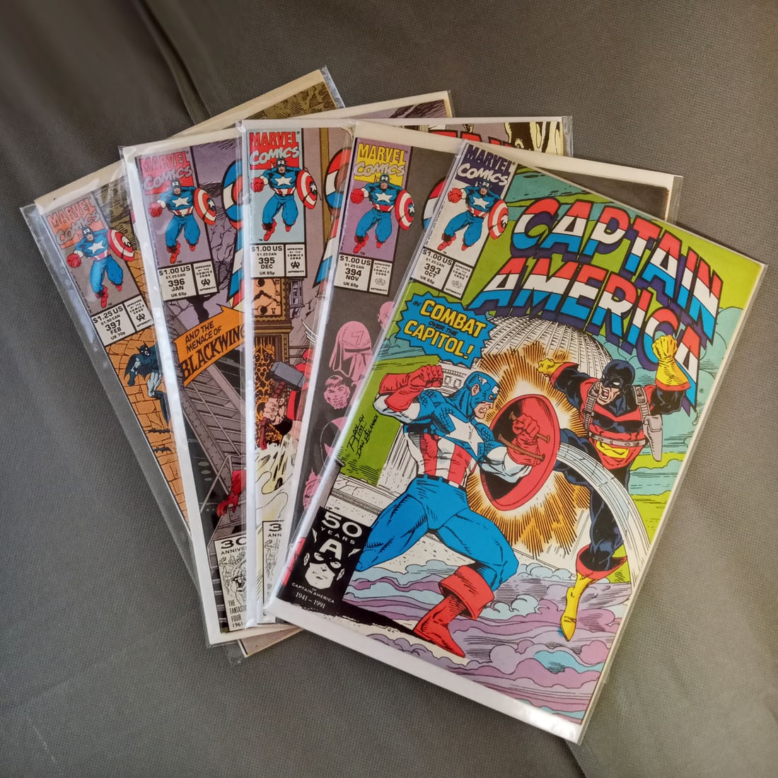 5 CAPTAIN AMERICA #393-397 MARVEL comic books (1 of 2)