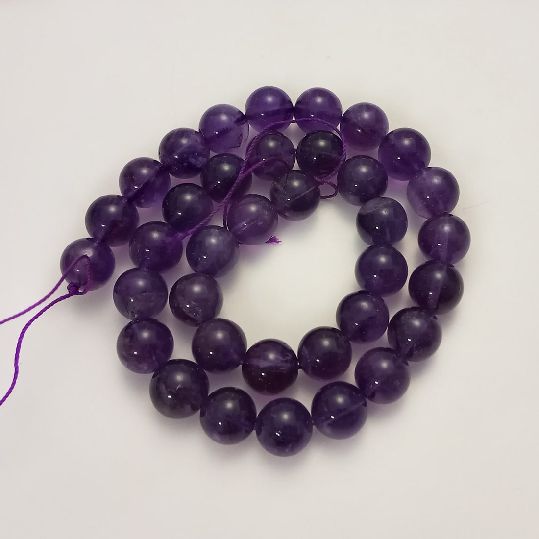 10.5 mm round shape Amethyst beads strand (1 of 2)