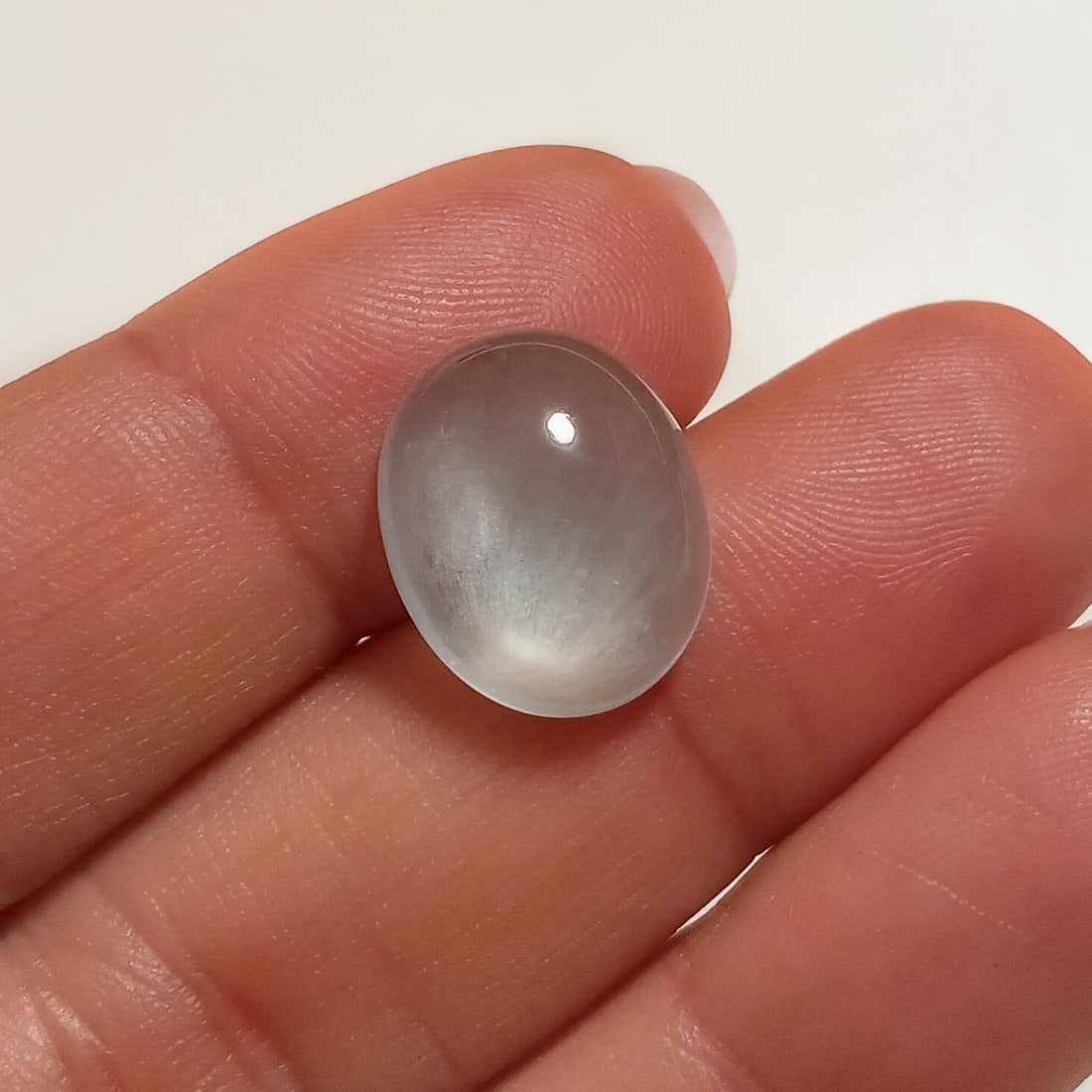 Oval shape cabochon milky Aquamarine, weight 8.07 cts (1 of 2)
