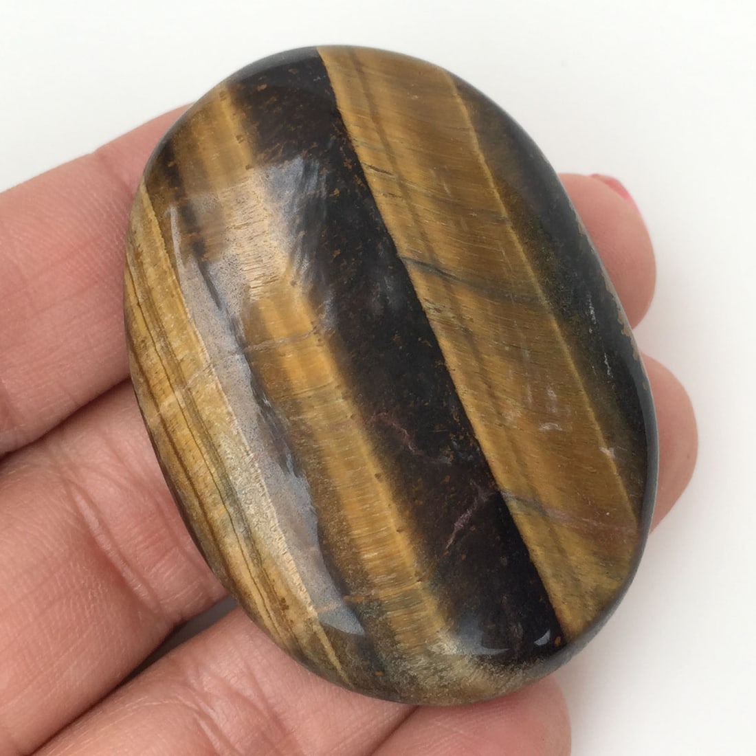 Tiger eye oval flat slab cabochon, weight 132.55 cts (1 of 3)