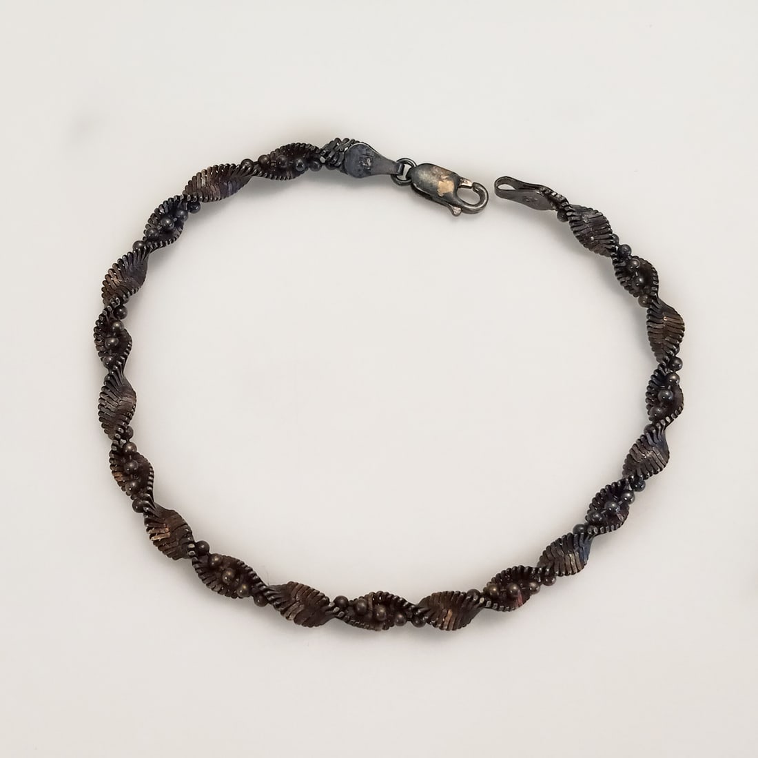 Oxidized sterling silver twisted bracelet (1 of 3)