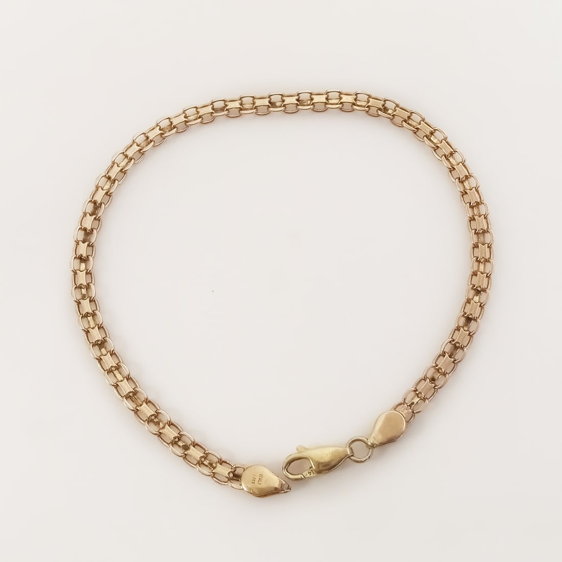 14K Yellow gold fancy link chain bracelet (1 of 2)