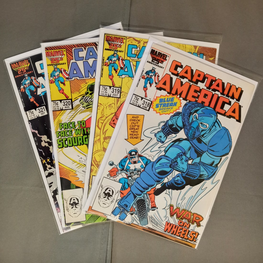 4 CAPTAIN AMERICA #318, 319, 320, 321 comic books (1 of 2)