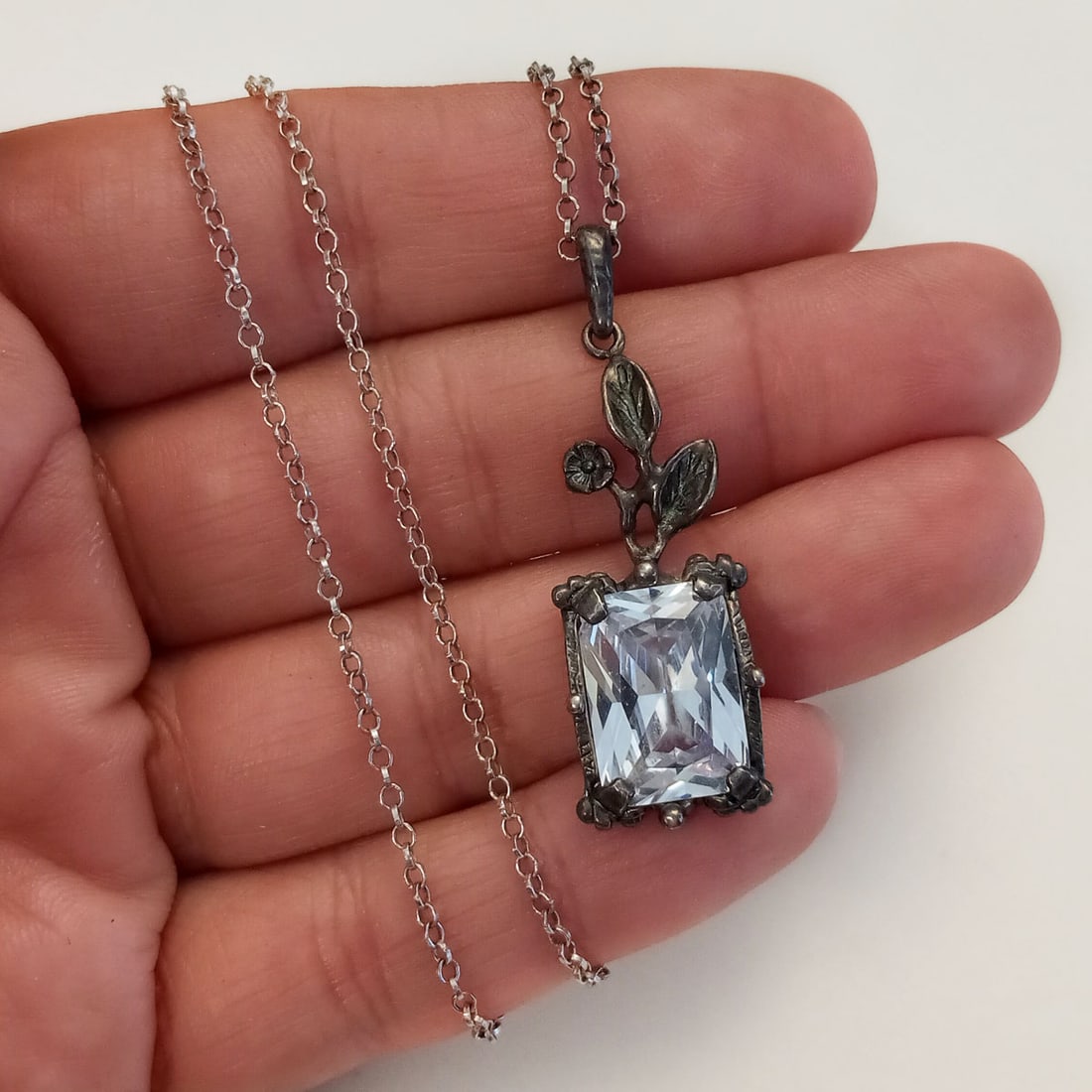 SILPADA Vtg sterling silver crystal pendant necklace (1 of 3)