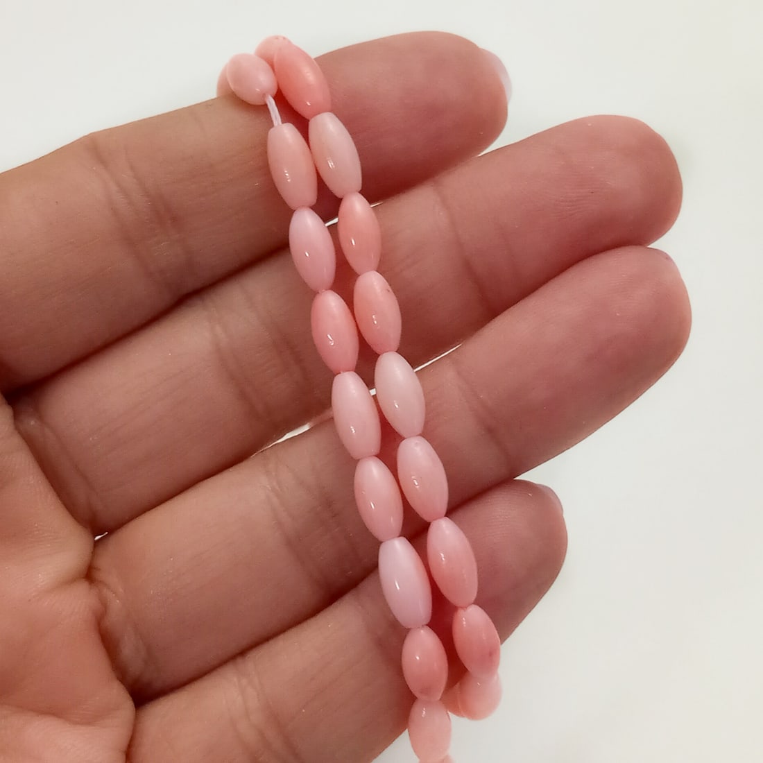 8x4 mm Genuine oval barrel pink Coral beads strand (1 of 2)