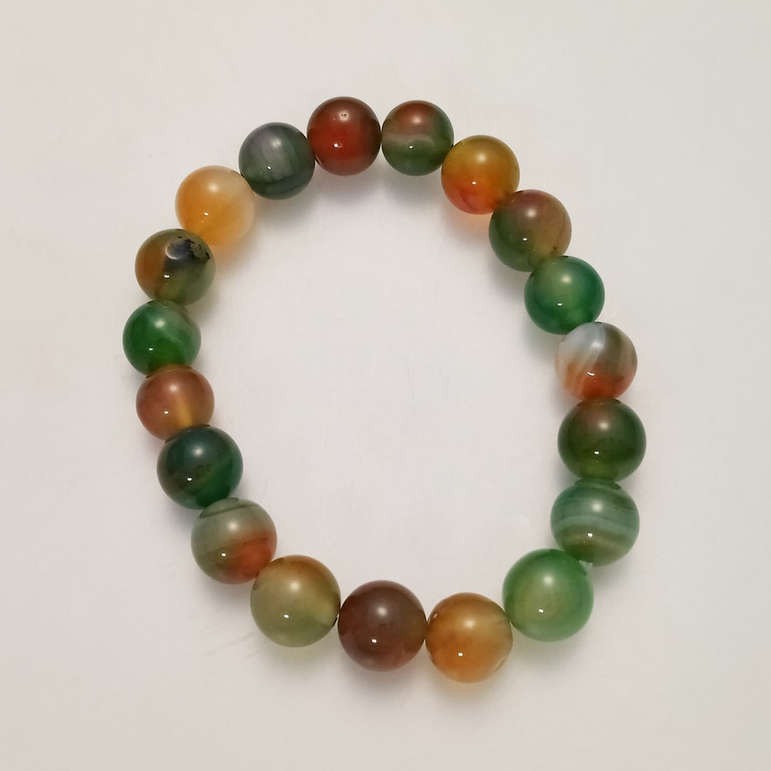 10 mm round shape Peacock Agate beads stretch bracelet (1 of 2)