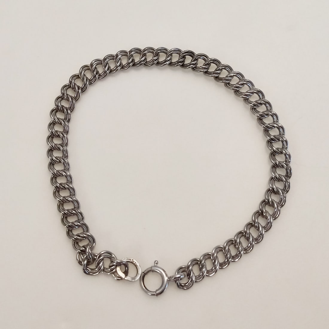 Sterling silver double link bracelet for charms (1 of 2)