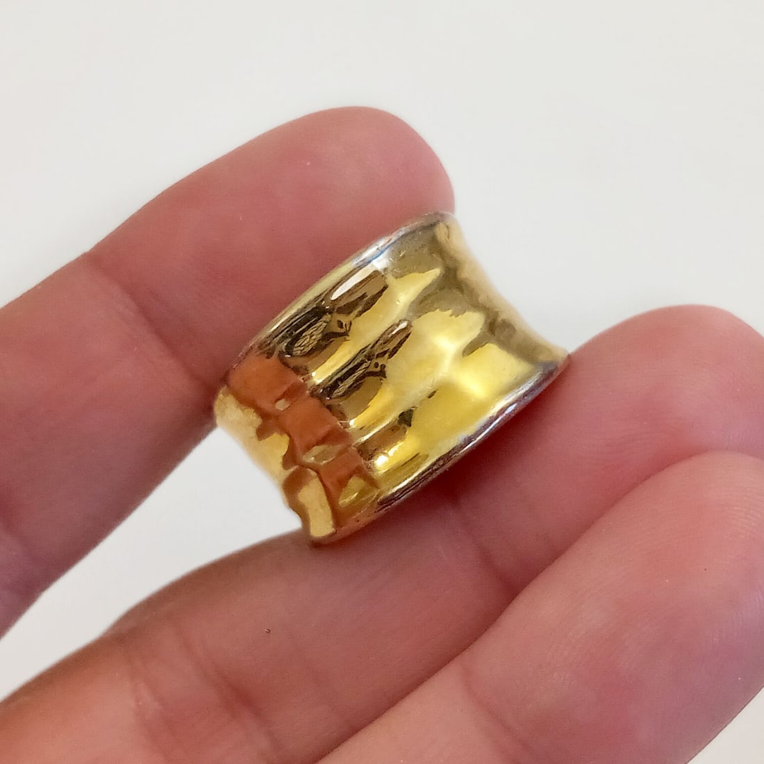 Gold tone textured finish wide ring, size 7 (1 of 5)