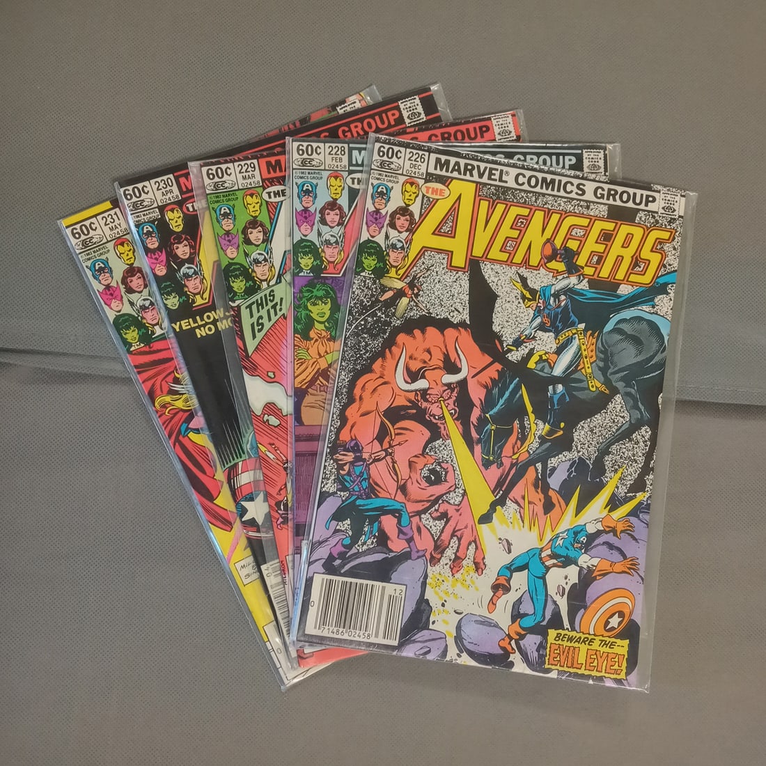 Lot of 5 AVENGERS #226, 228-231 comic books Marvel (1 of 2)