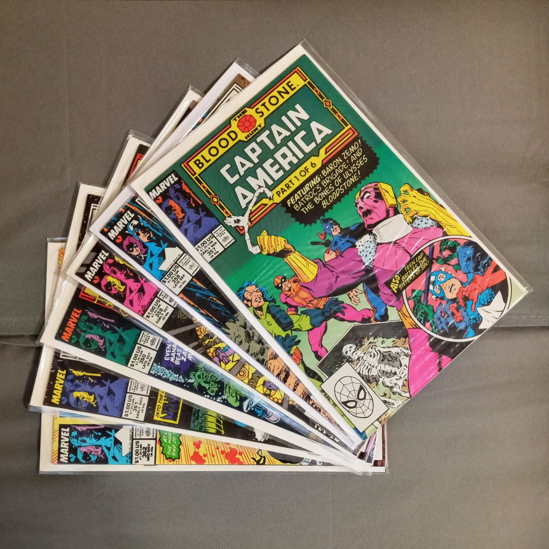 6 CAPTAIN AMERICA BLOODSTONE hunt #357-362 comics (1 of 2)