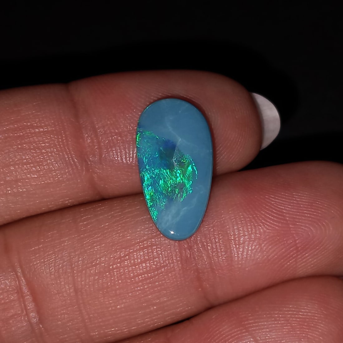 Oval egg shape Boulder Opal doublet, weight 4.48 cts (1 of 5)