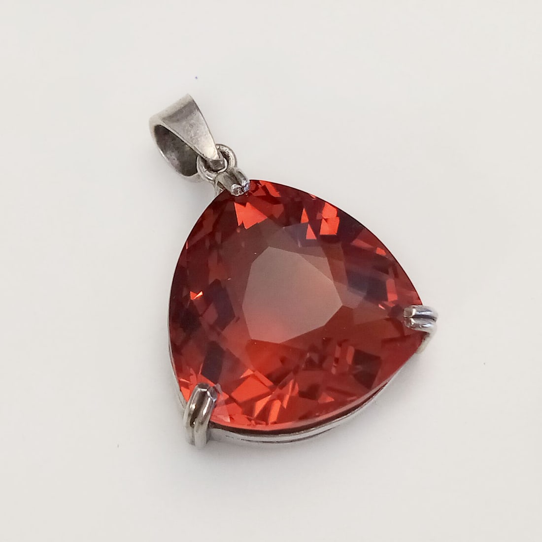 Sterling silver faceted triangle Citrine pendant (1 of 5)