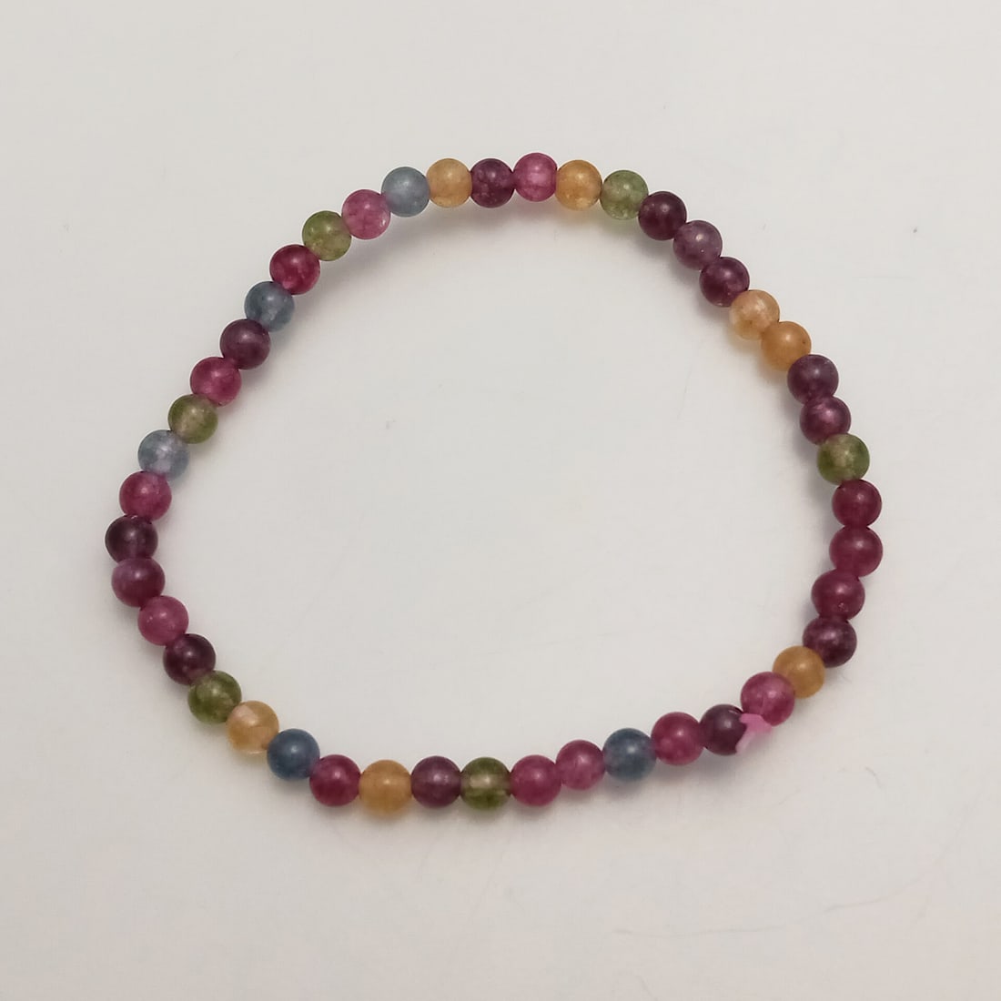 4 mm round shape tourmaline beads stretch bracelet (1 of 2)