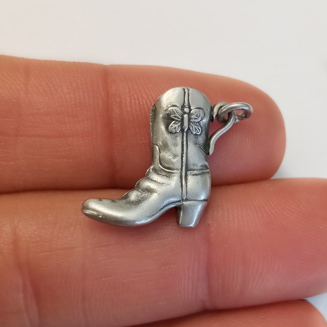 Sterling silver cowboy cowgirl western boot charm (1 of 3)