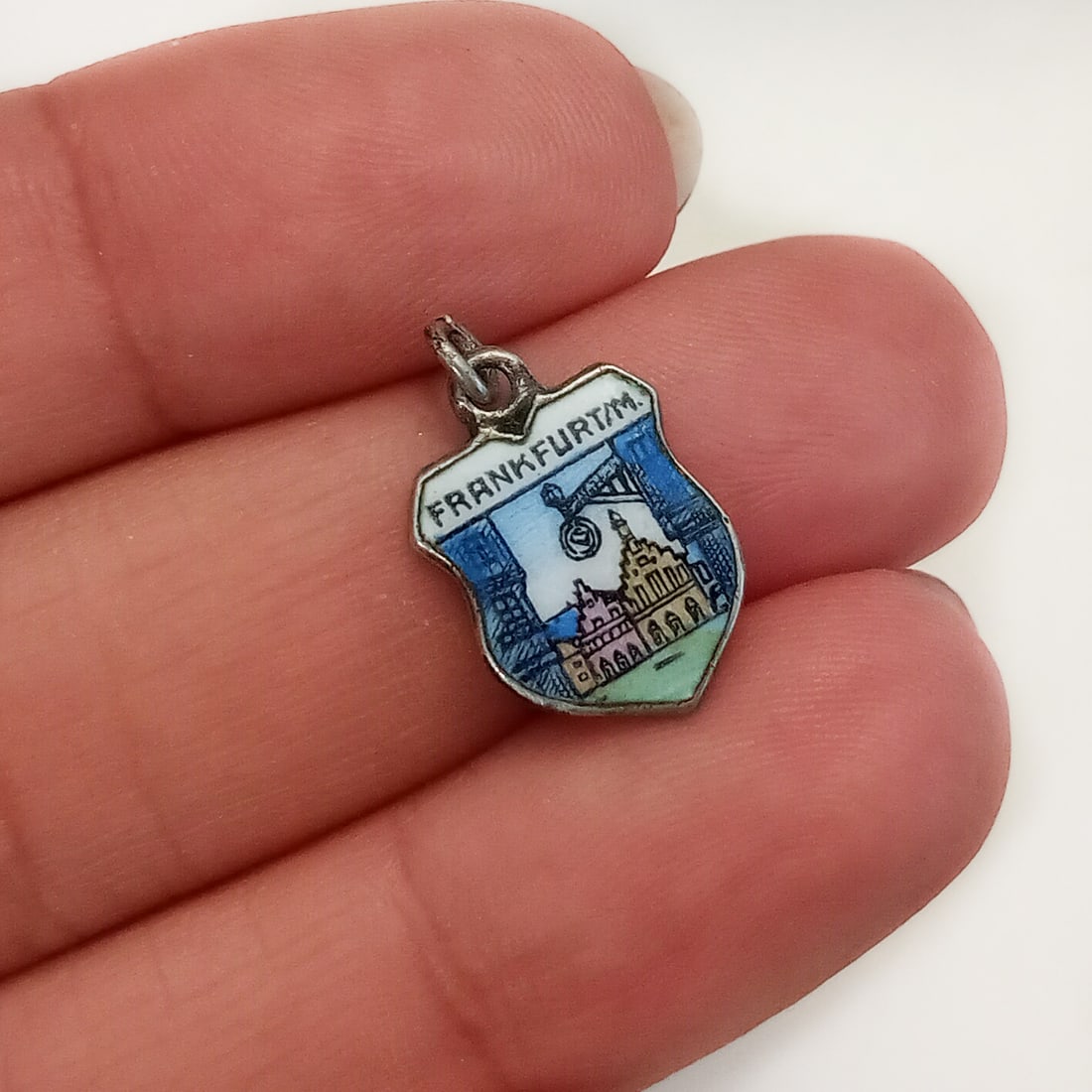 Vintage 800 silver enamel FRANKFURT charm (1 of 3)