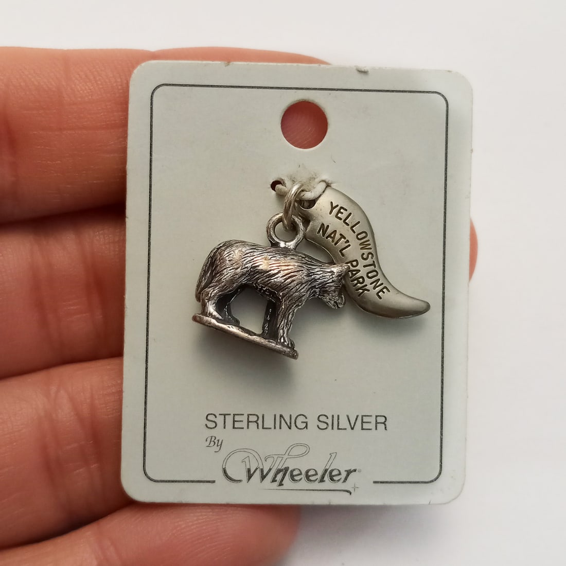 WHEELER Vintage sterling silver Yellow Stone national park bear charm (1 of 2)