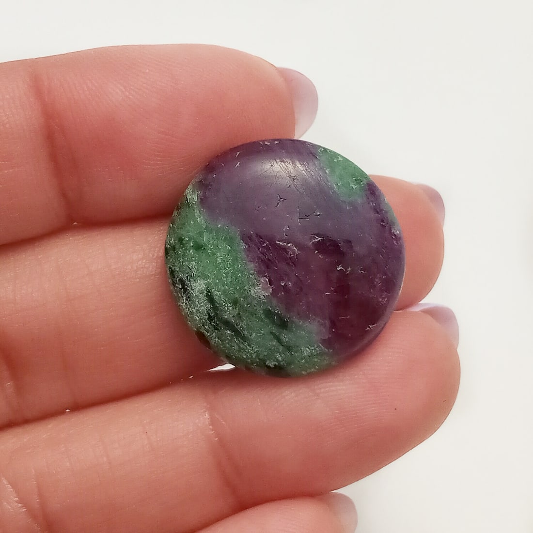 Round shape flat cabochon Ruby Zoiste, weight 25.16 cts (1 of 2)