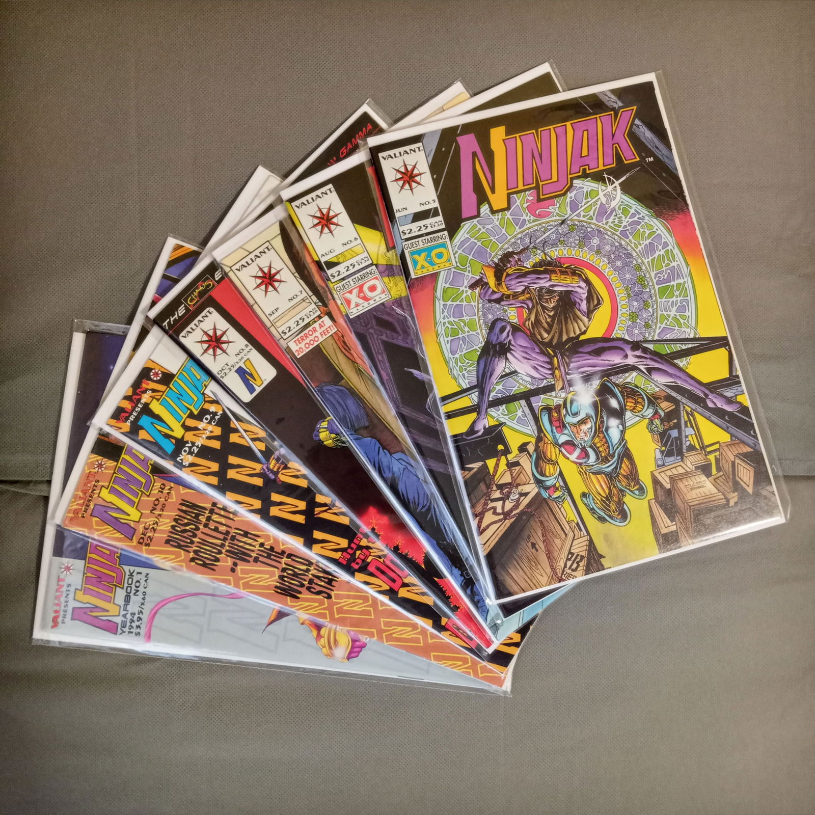 7 NINJAK #5-10, 1994 Yearbook 1 VALIANT comic books (1 of 3)